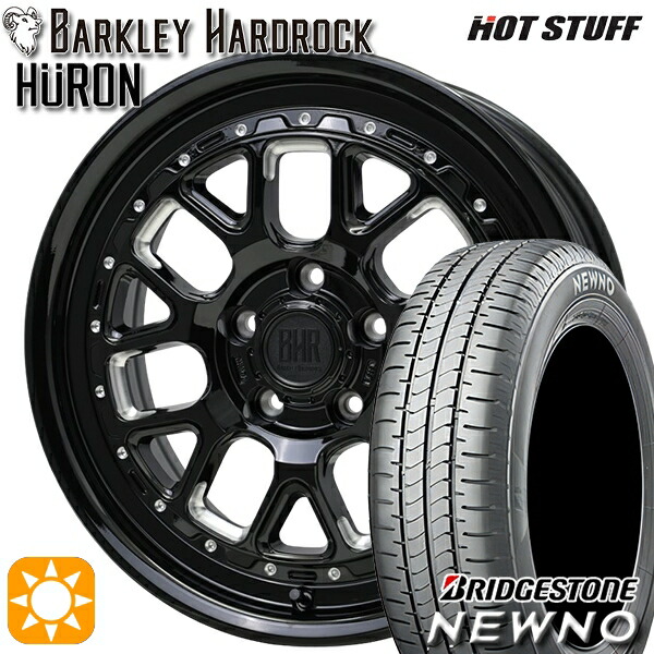 【取付対象】エスティマ ヤリスクロス 215/60R16 95H ブリヂストン ニューノ ホットスタッフ バークレイハードロック ヒューロン GM/B 16インチ 7.0J 5H114.3+38 サマータイヤホイールセット
