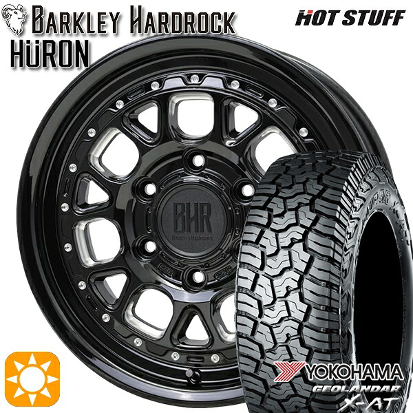 【取付対象】200系ハイエース 215/70R16 100/97Q ヨコハマ ジオランダー X-AT G016 ホットスタッフ バークレイハードロック ヒューロン GM/B 16インチ 6.5J 6H139.7+38 サマータイヤホイールセット ｜格安タイヤホイールジャストパーツ
