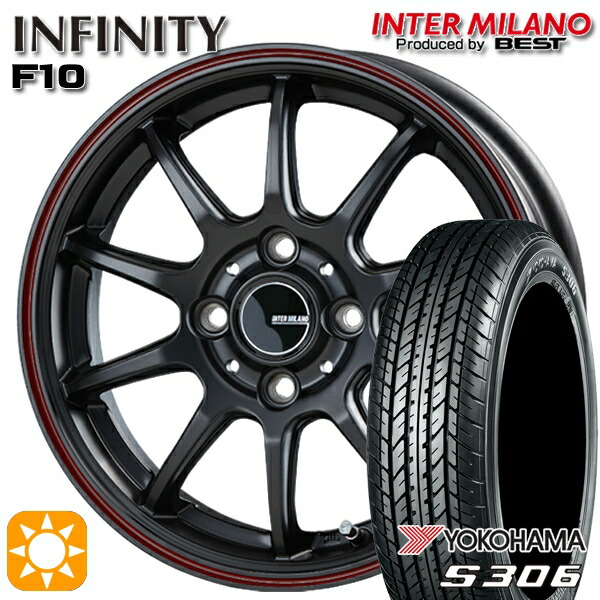 【取付対象】N-BOX 155/65R14 75S ヨコハマ S306 インターミラノ インフィニティ F10 MBK/FR 14インチ 4.5J 4H100 サマータイヤホイールセット