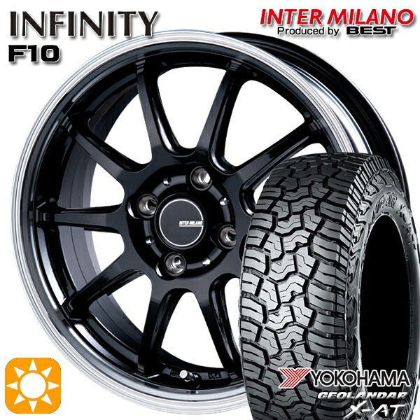 【取付対象】165/60R15 77H ヨコハマ ジオランダーX-AT G016 インターミラノ インフィニティ F10 BK/RP 15インチ 4.5J 4H100 サマータイヤホイールセット