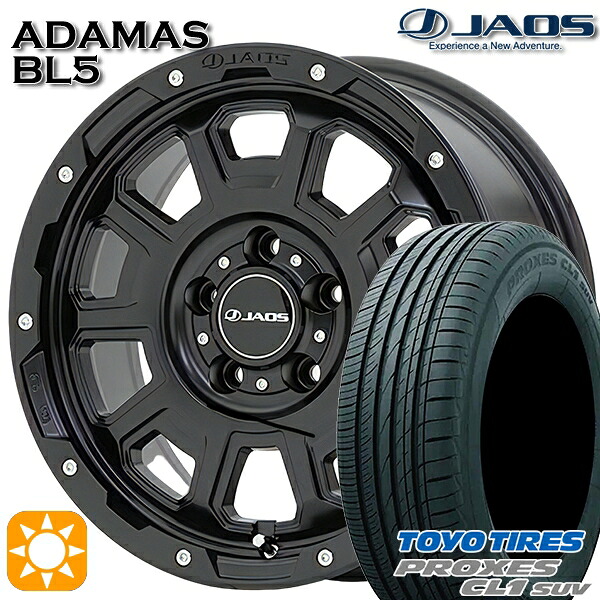 【取付対象】エクストレイル フォレスター 225/60R17 99H トーヨー プロクセス CL1 SUV ジャオス アダマス BL5 マットブラック 17インチ 7.5J 5H114.3 サマータイヤホイールセット