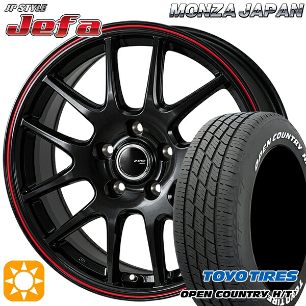【取付対象】225/60R17 99H トーヨー オープンカントリー H/T2 WL モンツァ JPスタイル ジェファ パールブラック/レッドライン 17インチ 7.0J 5H114.3 サマータイヤホイールセット |格安タイヤホイールジャストパーツ