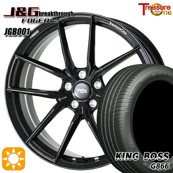 C-HR カローラクロス 225/45R19 92W キングボス G866 トレジャーワン 鍛造 J&Gブレイクスルー JGB001 ブラック 19インチ 8.0J 5H114.3 サマータイヤホイールセット
