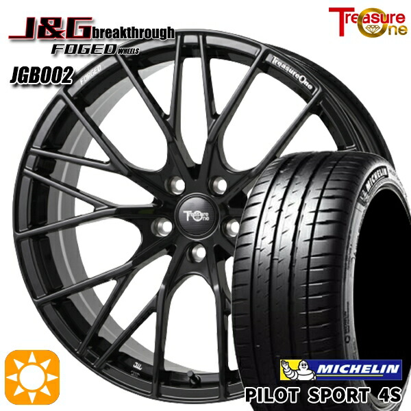 MINI (F55/F56/F57) 215/35R18 (84Y) XL ミシュラン パイロットスポーツ 4S トレジャーワン 鍛造 J&Gブレイクスルー JGB002 ブラック 18インチ 7.5J 5H112 サマータイヤホイールセット