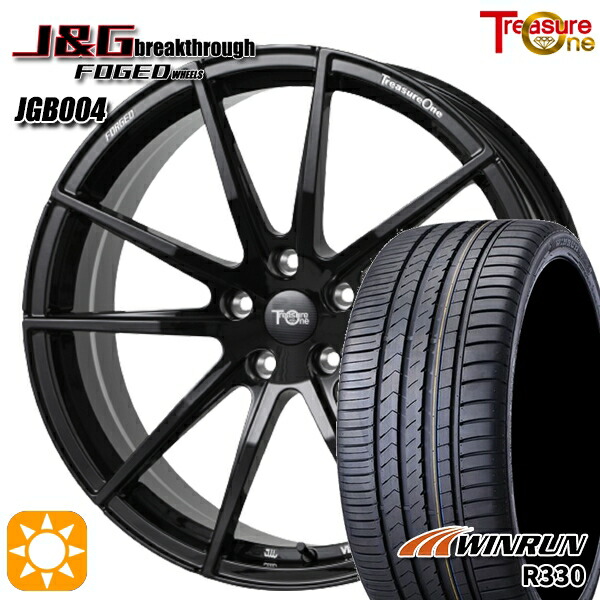 【取付対象】40アルファード 245/40R21 100W XL ウィンラン R330 レジャーワン 鍛造 FORGED J&Gブレイクスルー JGB004 ブラック 21インチ 8.5J 5H120 サマータイヤホイールセット