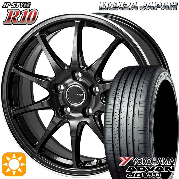 【取付対象】フリードGB5-GB8 185/65R15 88H ヨコハマ アドバンデシベル V553 モンツァ JPスタイル R10 15インチ 6.0J 5H114.3 サマータイヤホイールセット