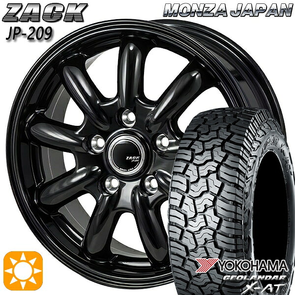 【取付対象】デリカD5 LT215/70R16 100/97Q ヨコハマ ジオランダー X-AT G016 MONZA ザック JP209 グロスブラック 16インチ 6.5J 5H114.3 サマータイヤホイールセット