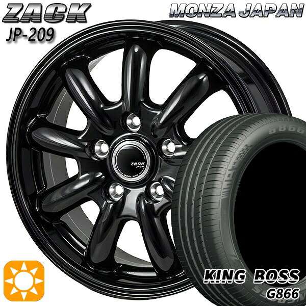 【取付対象】225/45R18 95W XL キングボス G866 モンツァ ザック JP209 グロスブラック 18インチ 7.5J 5H114.3 サマータイヤホイールセット