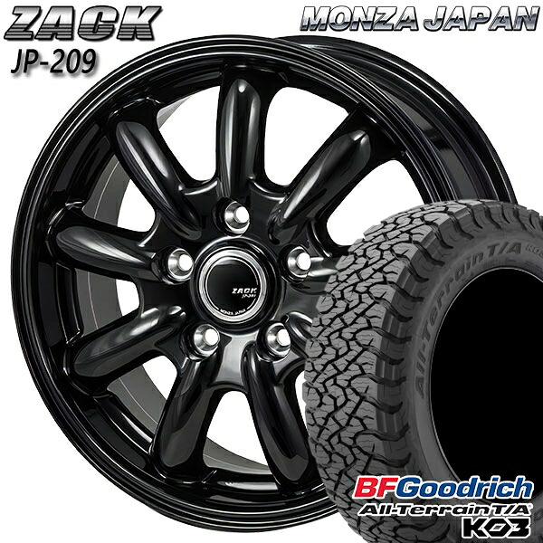 【取付対象】225/65R17 107/103S RBL BFグッドリッチ オールテレーン T/A KO3 モンツァ ザック JP209 グロスブラック 17インチ 7.0J 5H114.3 サマータイヤホイールセット