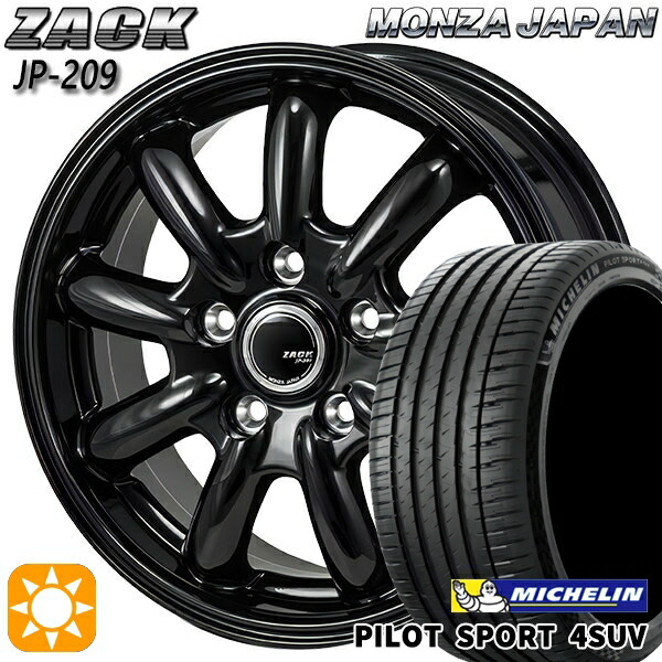 【取付対象】235/60R18 107W XL ミシュラン パイロットスポーツ4 SUV モンツァ ザック JP209 グロスブラック 18インチ 7.5J 5H114.3 サマータイヤホイールセット