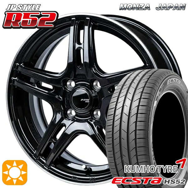 【取付対象】アクア クロスビー 185/55R16 83V クムホ エクスタ HS52 モンツァ JPスタイル R52 16インチ 6.0J 4H100 サマータイヤホイールセット