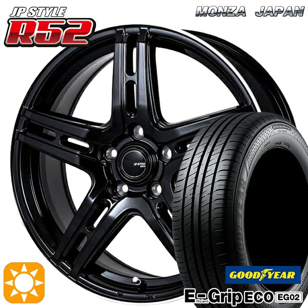 【取付対象】リーフ アクセラ 205/55R16 91V グッドイヤー エフィシェントグリップ EG02 モンツァ JPスタイル R52 16インチ 6.5J 5H114.3 サマータイヤホイールセット ｜格安タイヤホイールジャストパーツ