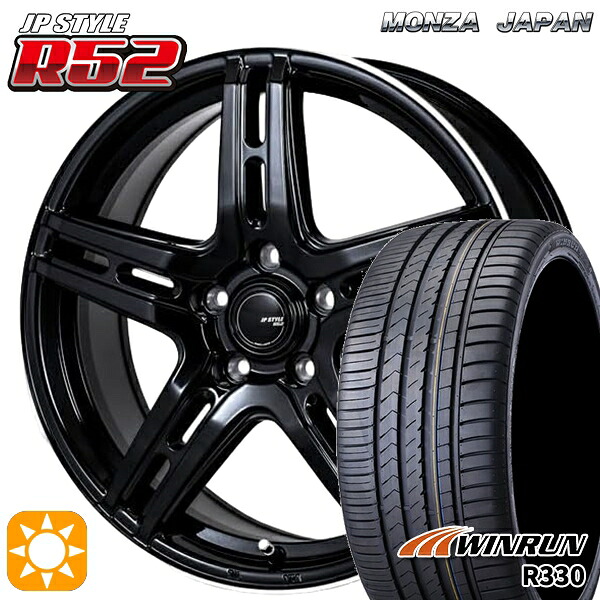 【取付対象】30/50プリウス カローラスポーツ 205/55R16 91V ウィンラン R330 モンツァ JPスタイル R52 16インチ 6.5J 5H100 サマータイヤホイールセット