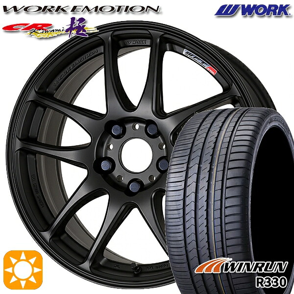 【取付対象】プリウスα クラウン 235/35R19 91W XL ウィンラン R330 WORK エモーション CR極 マットブラック 19インチ 8.5J 5H114.3 サマータイヤホイールセット