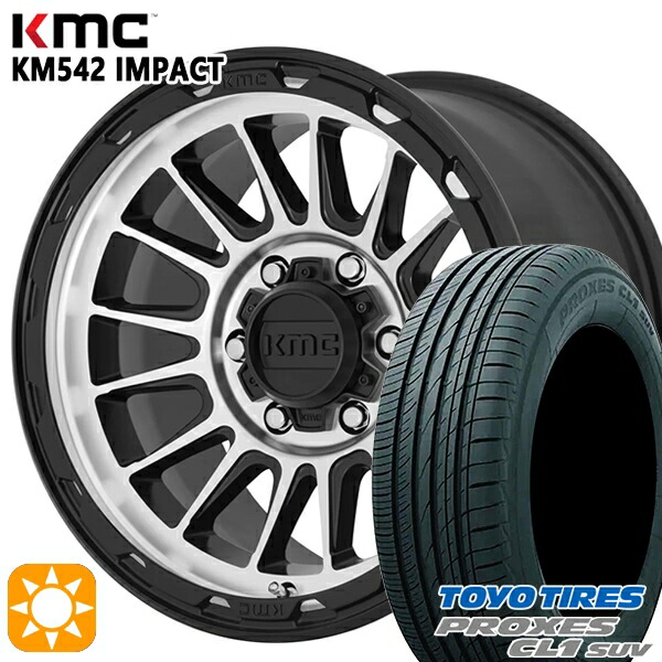 【取付対象】215/60R16 95V トーヨー プロクセス CL1 SUV KMC KM542 IMPACT SATINBLACK MACHINED 16インチ 7.0J 5H114.3 サマータイヤホイールセット の商品写真