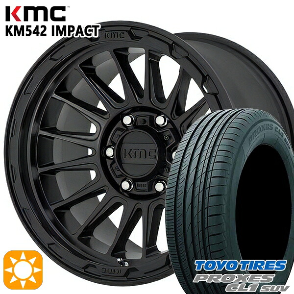 【取付対象】225/65R17 102H トーヨー プロクセス CL1 SUV KMC KM542 IMPACT サテンブラック 17インチ 8.0J 5H114.3 サマータイヤホイールセット