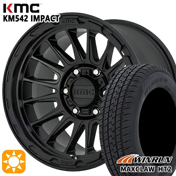【取付対象】225/65R17 102H ウィンラン マックスクロウ HT2 KMC KM542 IMPACT サテンブラック 17インチ 8.0J 5H114.3 サマータイヤホイールセット