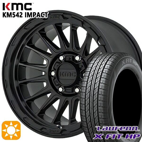 【取付対象】225/65R17 102H ラウフェン X FIT HP LA41 KMC KM542 IMPACT サテンブラック 17インチ 8.0J 5H114.3 サマータイヤホイールセット