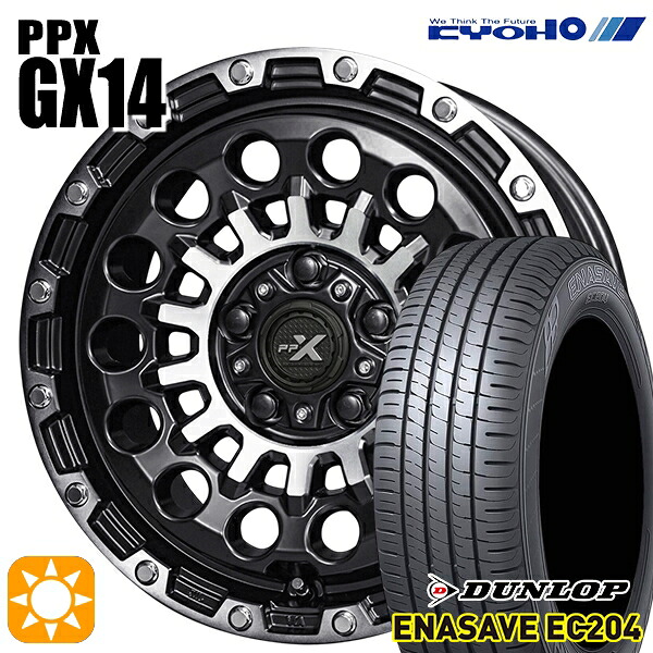 【取付対象】エスティマ ヤリスクロス 215/60R16 95H ダンロップ エナセーブ EC204 KYOHO PPX GX14 16インチ 7.0J 5H114.3 +35 サマータイヤホイールセット ｜格安タイヤホイールジャストパーツ