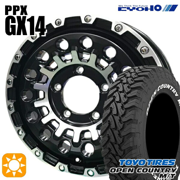 【取付対象】ジムニーJB23/64 225/75R16 103/100Q トーヨー オープンカントリー M/T KYOHO PPX GX14 16インチ 5.5J 5H139.7 +22 サマータイヤホイールセット ｜格安タイヤホイールジャストパーツ