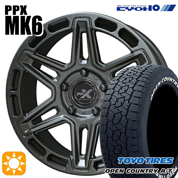 【取付対象】デリカD5 215/70R16 100T トーヨー オープンカントリーA/T3 ホワイトレター KYOHO PPX MK6 16インチ 7.0J 5H114.3 +35 サマータイヤホイールセット |格安タイヤホイールジャストパーツ