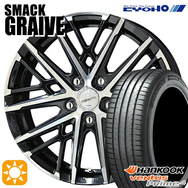 【取付対象】30/50プリウス カローラスポーツ 205/55R16 94V XL ハンコック veNtus PRime4 K135 KYOHO スマック グレイブ 16インチ 6.5J 5H100 サマータイヤホイールセット