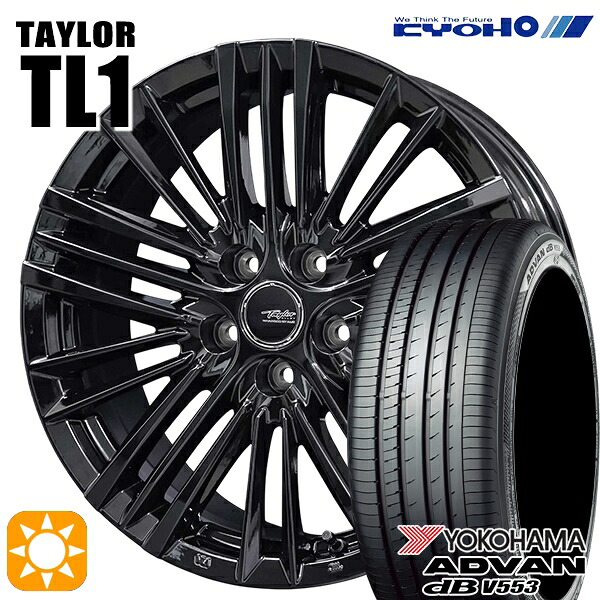 40アルヴェル 225/60R18 104W XL ヨコハマ アドバンデシベル V553 KYOHO テイラー TL1 PB 18インチ 7.0J 5H120 +40 サマータイヤホイールセット|格安タイヤホイールジャストパーツ
