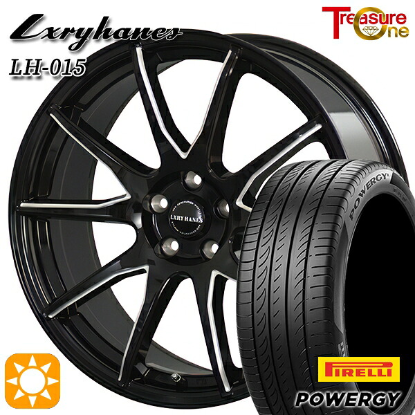 【取付対象】225/45R18 95W XL ピレリ パワジー トレジャーワン ラグジーヘインズ LH015 ブラックマシニングポリッシュ 18インチ 7.0J 5H114.3 サマータイヤホイールセット