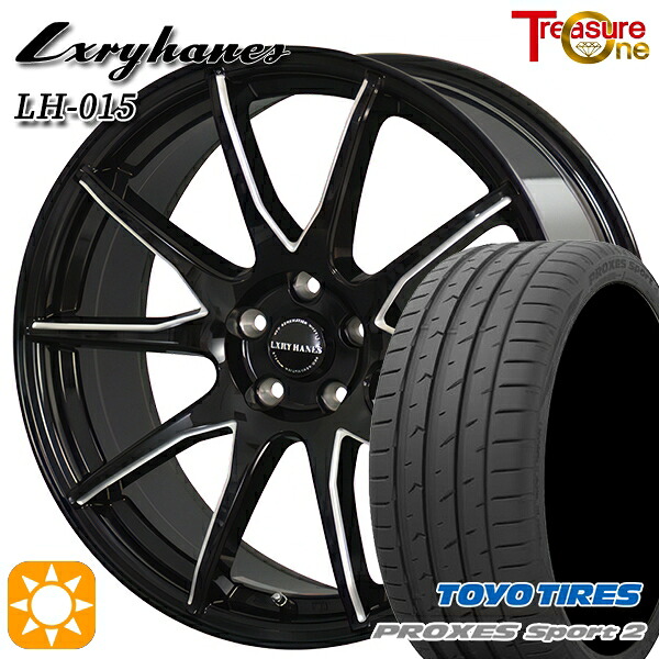 【取付対象】225/45R18 95Y XL トーヨー プロクセススポーツ2 トレジャーワン ラグジーヘインズ LH015 ブラックマシニングポリッシュ 18インチ 8.0J 5H114.3 サマータイヤホイールセット |格安タイヤホイールジャストパーツ
