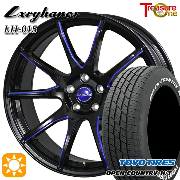 【取付対象】デリカD5 アウトランダー 225/55R18 98H トーヨー オープンカントリー H/T2 WL トレジャーワン ラグジーヘインズ LH015 ブラック・マシニングブルークリア 18インチ 8.0J 5H114.3 サマータイヤホイールセット ｜格安タイヤホイールジャストパーツ