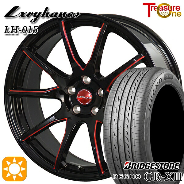 【取付対象】C-HR レガシィB4 225/50R18 95W ブリヂストン レグノ GR-X3 トレジャーワン ラグジーヘインズ LH015 ブラック・マシニングレッドクリア 18インチ 8.0J 5H114.3 サマータイヤホイールセット |格安タイヤホイールジャストパーツ