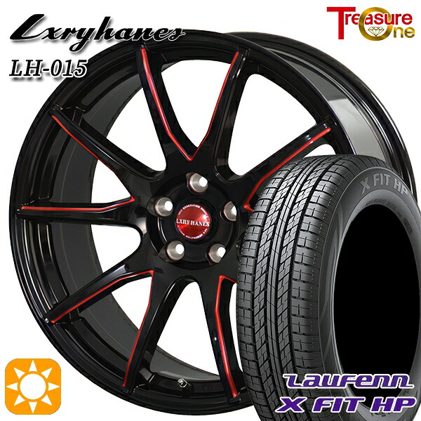 【取付対象】アウトランダー デリカD5 225/55R18 98V ラウフェン X FIT HP LA41 トレジャーワン ラグジーヘインズ LH015 ブラック・マシニングレッドクリア 18インチ 7.0J 5H114.3 サマータイヤホイールセット ｜格安タイヤホイールジャストパーツ