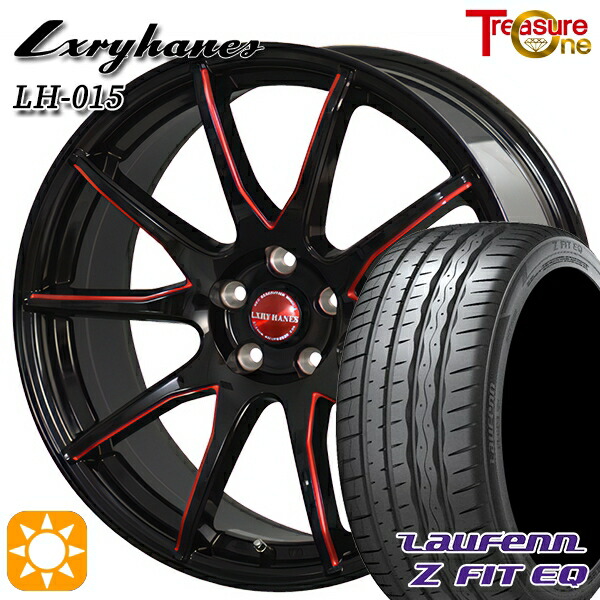 【取付対象】アクセラ アテンザ 215/45R18 93Y XL ラウフェン Z FIT EQ LK03 トレジャーワン ラグジーヘインズ LH015 ブラック・マシニングレッドクリア 18インチ 7.0J 5H114.3 サマータイヤホイールセット