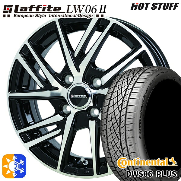 マツダ2 ノート 205/45R17 88W XL コンチネンタル DWS06+ HotStuff ラフィット LW06-2 BK/P 17インチ 6.5J 4H100 オールシーズンタイヤホイールセット ｜格安タイヤホイールジャストパーツ