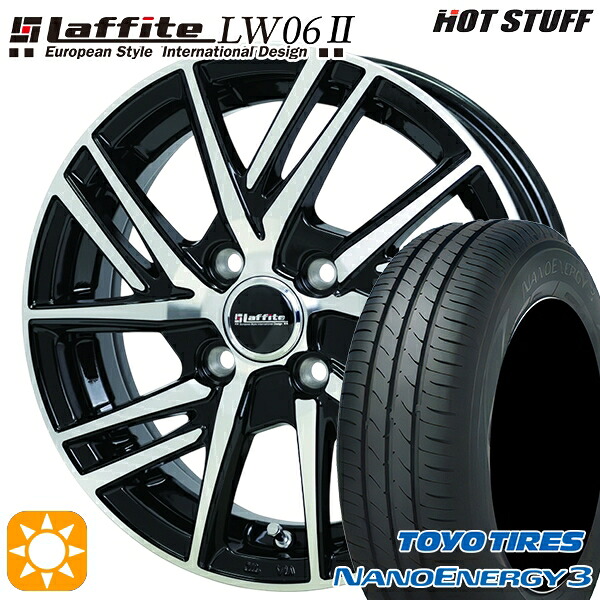 【取付対象】エブリィワゴン 165/60R14 75H トーヨー ナノエナジー3 HotStuff ラフィット LW06-2 BK/P 14インチ 4.5J 4H100 サマータイヤホイールセット