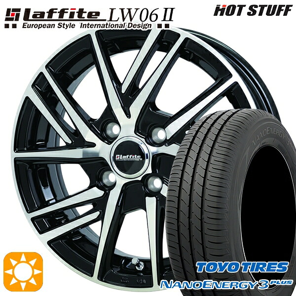 【取付対象】フィット アクア 175/65R15 84S トーヨー ナノエナジー3プラス HotStuff ラフィット LW06-2 BK/P 15インチ 5.5J 4H100 サマータイヤホイールセット
