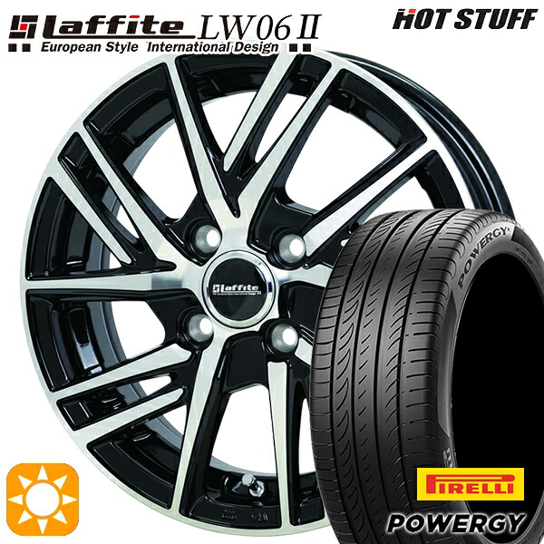 【取付対象】マツダ2 ノート 205/45R17 88W XL ピレリ パワジー HotStuff ラフィット LW06-2 BK/P 17インチ 6.5J 4H100 +40/+50 サマータイヤホイールセット ｜格安タイヤホイールジャストパーツ