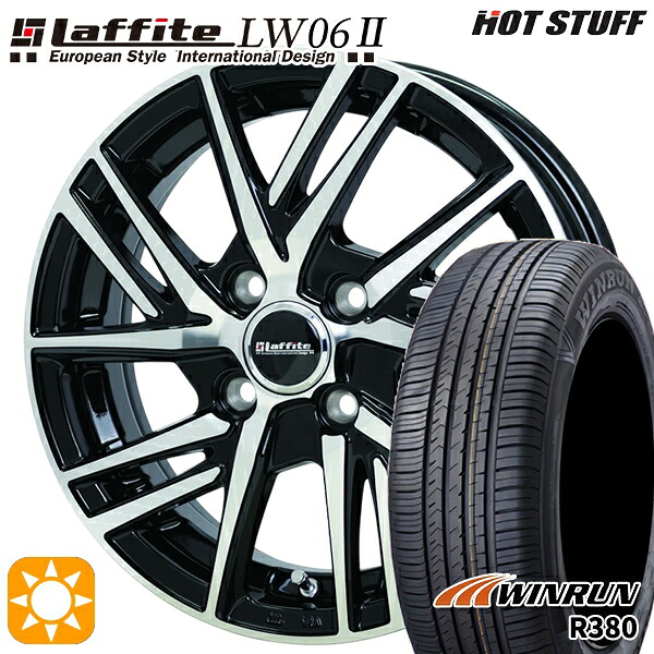 【取付対象】165/65R14 79T ウィンラン R380 HotStuff ラフィット LW06-2 BK/P 14インチ 4.5J 4H100 サマータイヤホイールセット