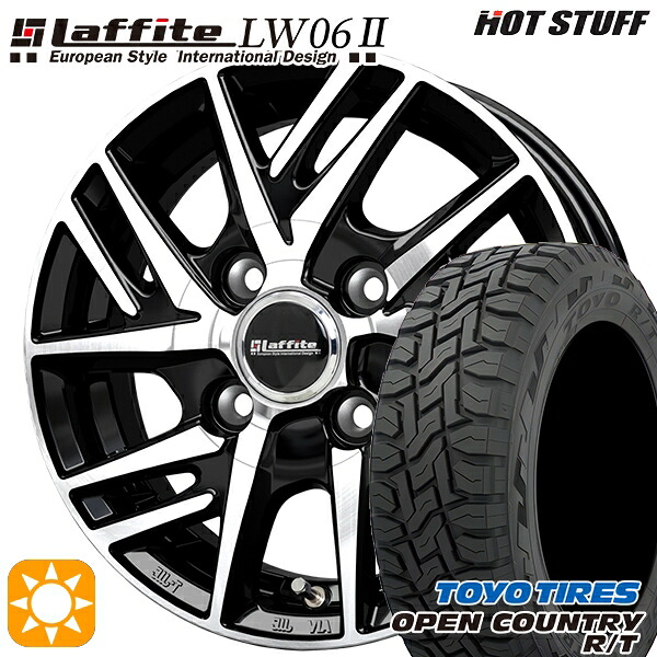 【取付対象】軽トラ 145/80R12 80/78N LT トーヨー オープンカントリー R/T HotStuff ラフィット LW06-2 BK/P 12インチ 4.0J 4H100 サマータイヤホイールセット ｜格安タイヤホイールジャストパーツ