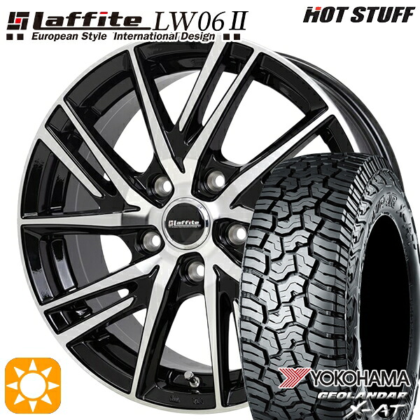 【取付対象】デリカD5 215/70R16 100/97Q ヨコハマ ジオランダー X-AT G016 HotStuff ラフィット LW06-2 BK/P 16インチ 6.5J 5H114.3 サマータイヤホイールセット ｜格安タイヤホイールジャストパーツ