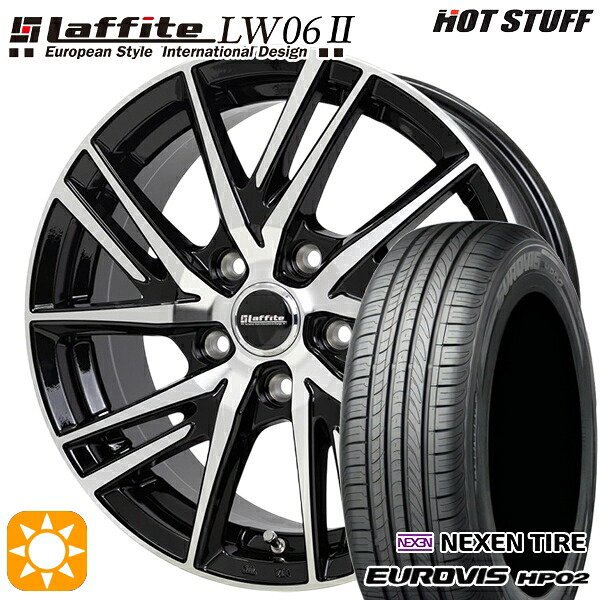【取付対象】30/50プリウス 185/65R15 ネクセン ロードストーン ユーロビズ HP02 HotStuff ラフィット LW06-2 BK/P 15インチ 6.0J 5H100 サマータイヤホイールセット |格安タイヤホイールジャストパーツ