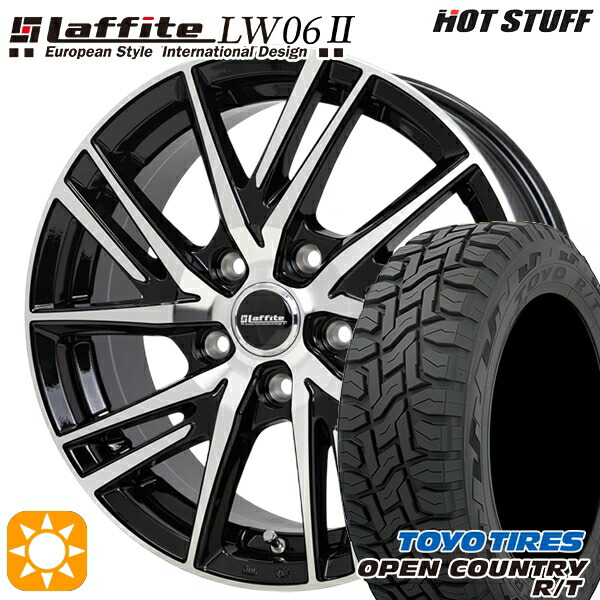 【取付対象】エクストレイル フォレスター 225/60R17 99Q トーヨー オープンカントリー R/T HotStuff ラフィット LW06-2 BK/P 17インチ 7.0J 5H114.3 サマータイヤホイールセット