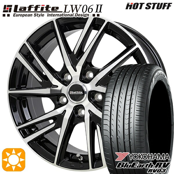 【取付対象】SH系フォレスター 215/60R17 96H ヨコハマ ブルーアース RV03 HotStuff ラフィット LW06-2 BK/P 17インチ 7.0J 5H100 サマータイヤホイールセット |格安タイヤホイールジャストパーツ