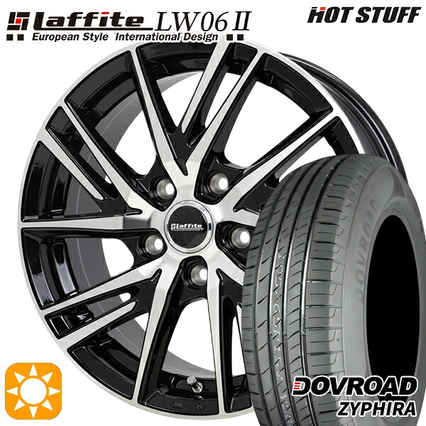 【取付対象】エルグランド クロスロード 215/65R16 98H DOVROAD ザイファイラ HotStuff ラフィット LW06-2 BK/P 16インチ 6.5J 5H114.3 サマータイヤホイールセット