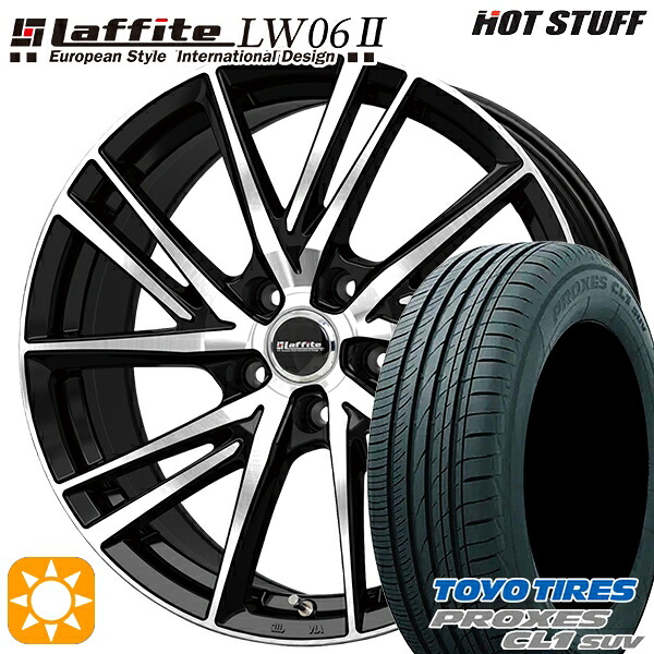 【取付対象】レクサスNX 235/55R18 100V トーヨー プロクセス CL1 SUV HotStuff ラフィット LW06-2 BK/P 18インチ 8.0J 5H114.3 サマータイヤホイールセット