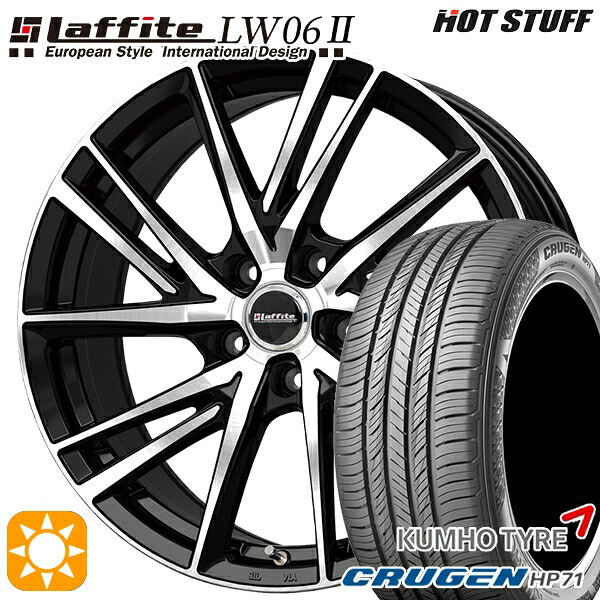 【取付対象】20/30系アルファードヴェルファイア 235/60R18 107V XL クムホ クルーゼン HP71 HotStuff ラフィット LW06-2 BK/P 18インチ 8.0J 5H114.3 サマータイヤホイールセット