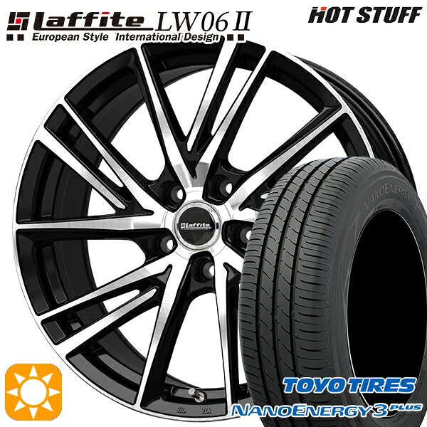 【取付対象】C-HR レガシィB4 225/50R18 95W トーヨー ナノエナジー3プラス HotStuff ラフィット LW06-2 BK/P 18インチ 7.0J 5H114.3 サマータイヤホイールセット |格安タイヤホイールジャストパーツ