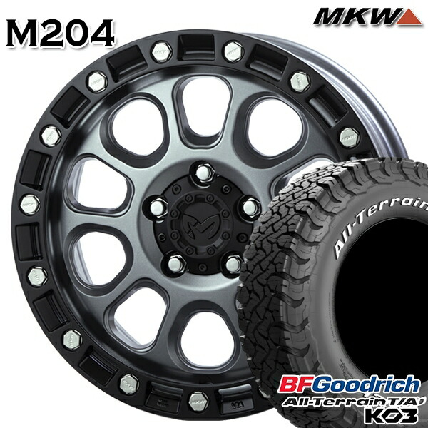 【取付対象】JEEPラングラー 285/70R17 121/118S RWL BFグッドリッチ オールテレーン T/A KO3 MKW M204 ドライグレー 17インチ 8.0J 5H127 サマータイヤホイールセット