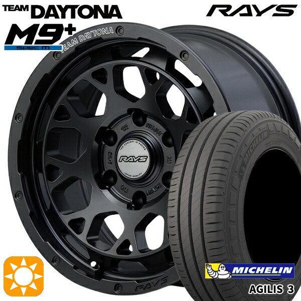 【取付対象】200系ハイエース 215/65R16C 109/107T ミシュラン アジリス3 RAYS レイズ チームデイトナ M9+ AOJ 16インチ 6.5J 6H139.7 サマータイヤホイールセット
