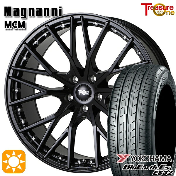 【取付対象】アルファード ヴェルファイア 235/50R18 97W ヨコハマ ブルーアース ES32 トレジャーワン マグナーニ MCM ブラック 18インチ 7.5J 5H114.3 サマータイヤホイールセット